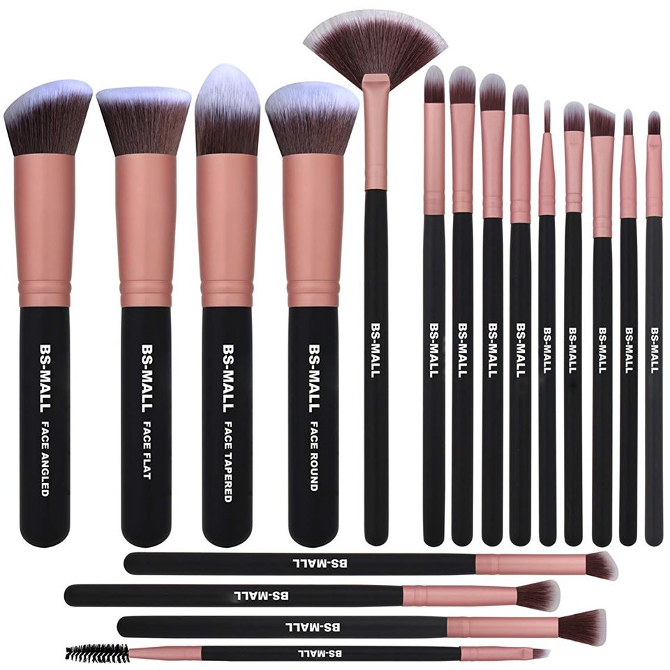 BS-MALL Makeup Brushes 18pcs Premium(Rose Gold)