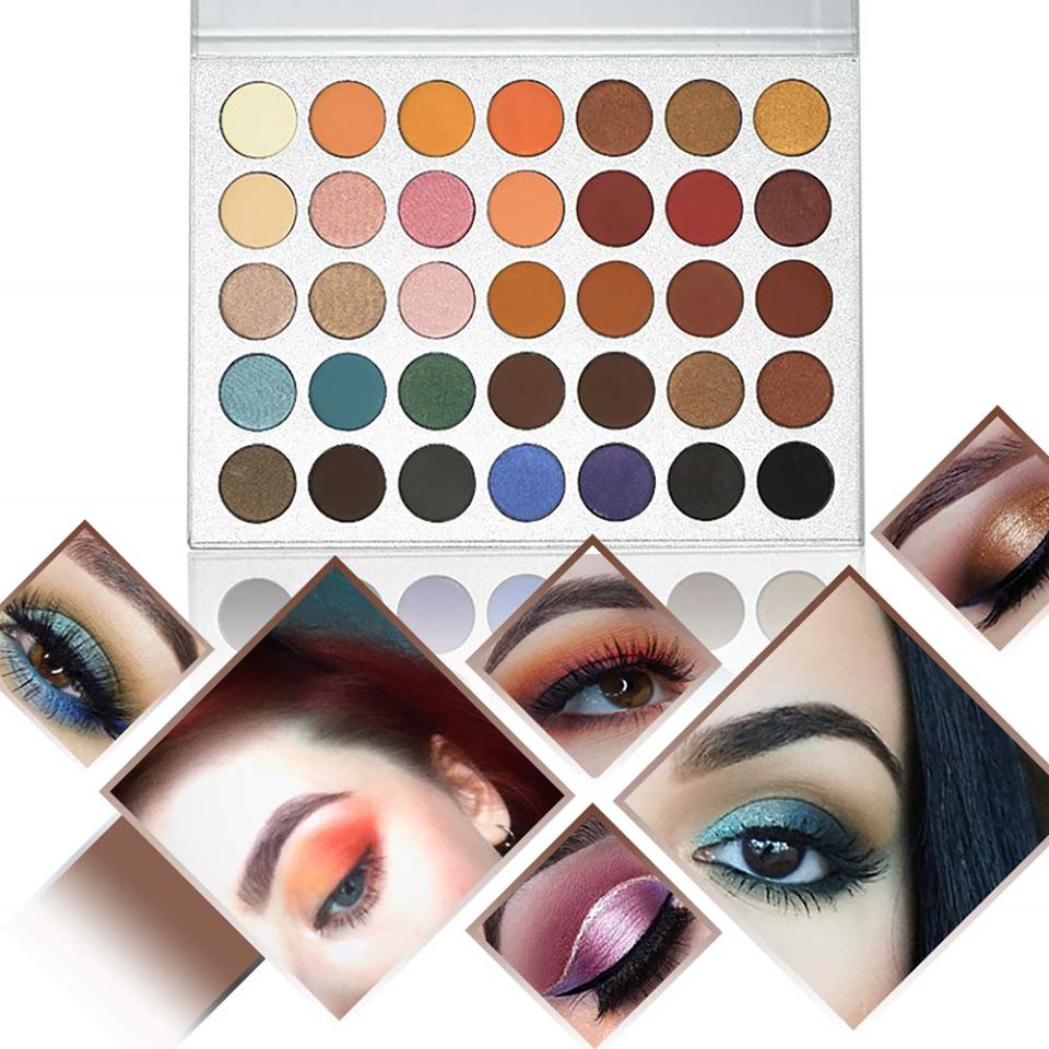 Beauty Glazed Eyeshadow Palette Pigmented Colors Makeup Pallets Eye Makeup 35 Colors